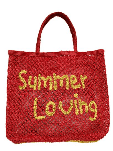 The Jacksons London Summer Loving Scarlet Large Jute Bag