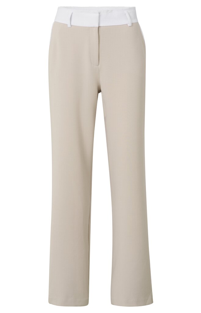 Yaya Woven Flared Trousers With High Waist | Light Taupe