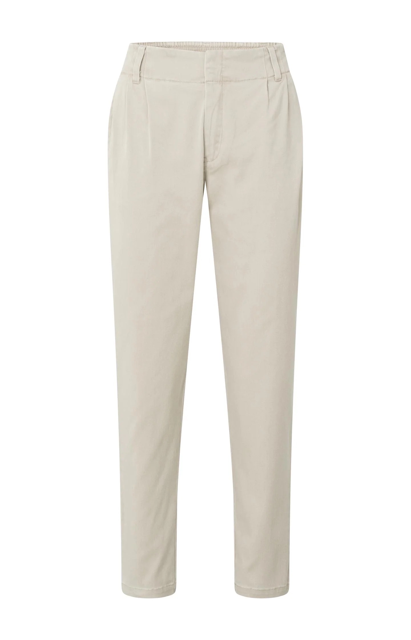 Yaya Woven Loose Fit Trousers With Pleats And Elasticated Waist | Gray Morn Beige