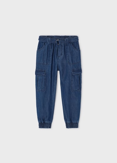 Mayoral Belted Trousers - Blue Denim