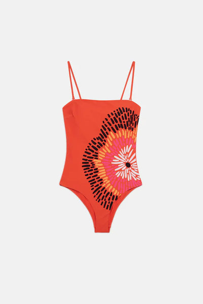 Compania Fantastica - Floral Print Bandeau Swimsuit