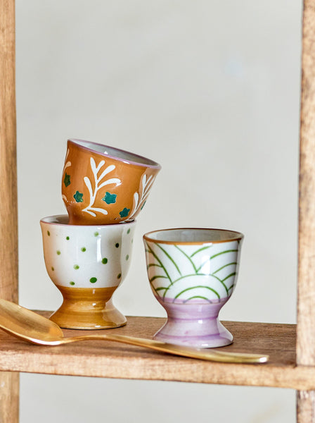 Bloomingville Vincent Hand-painted Stoneware Eggcup - 3 Designs Available