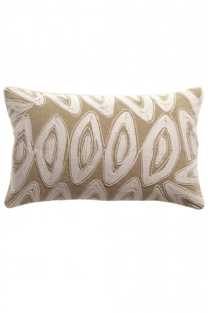Vivaraise Leya Embroidered Rectangle Cushion In Neige