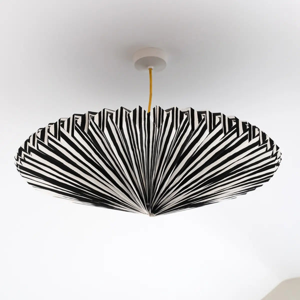 AARVEN Origami Paper Lamp Shade - Black And White Eclipse
