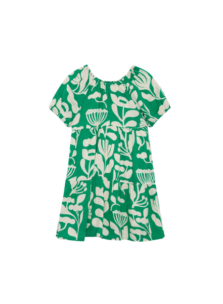 Compañia Fantastica Children Short Sleeve Dress In Green Flower Print From Compañia Fantastica Mini