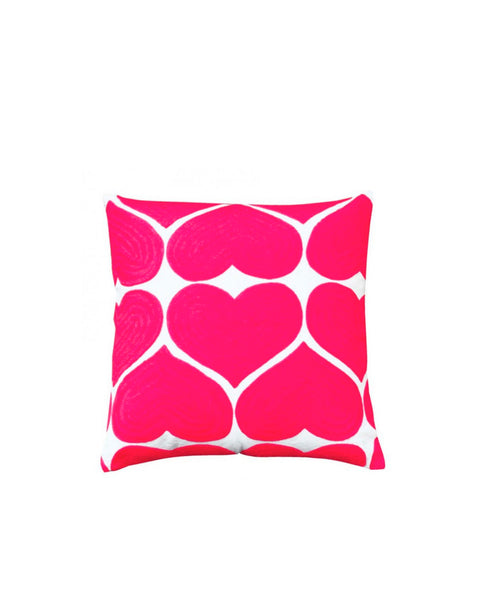 Bombay Duck Embroidered Heart Cushion