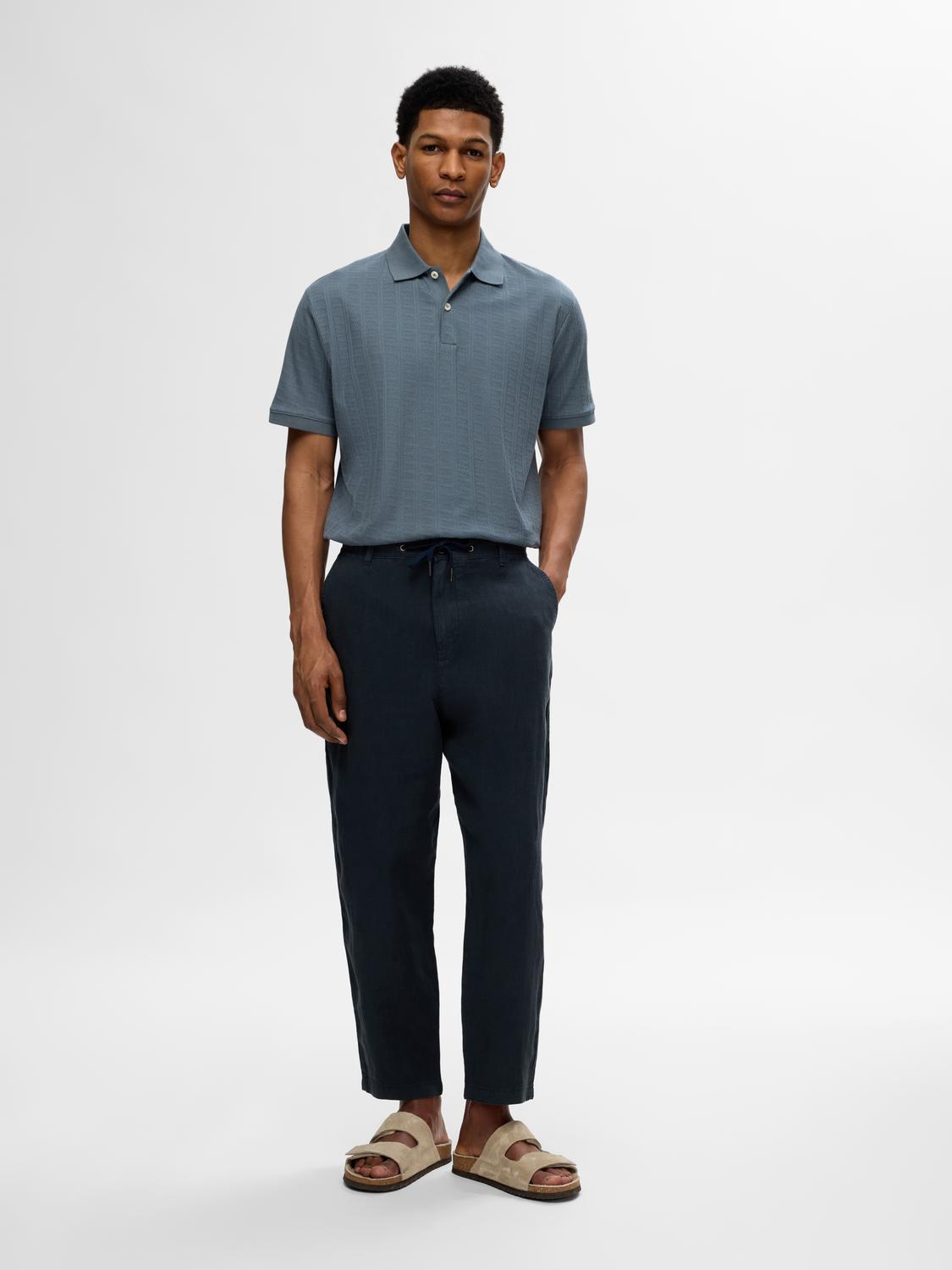 Selected Homme Relaxed Cropped Magnus Linen Pant