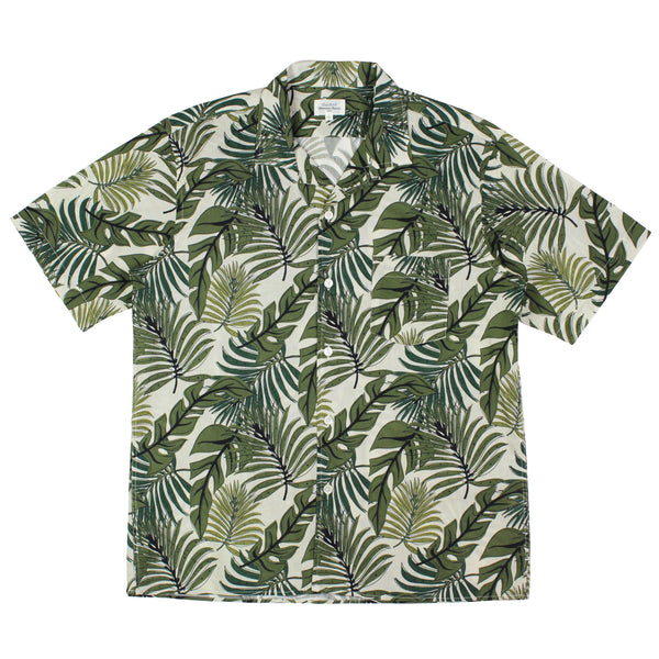 Hartford Palm Mc Tropical Print Short Sleeve Shirt Green