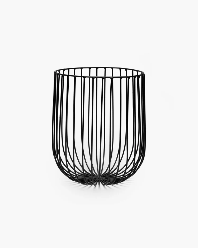 Serax Iron basket L black Catu Metal Sculptures