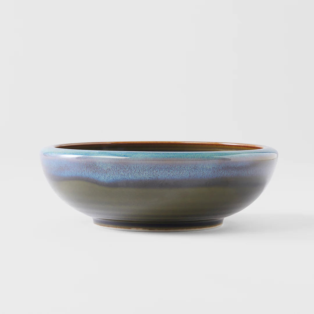 MIJ Blue With Dark Green Inner Thick Edge Bowl