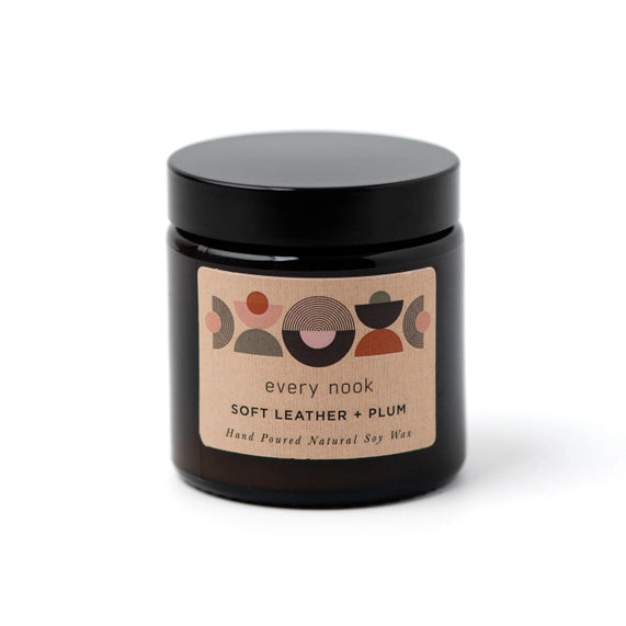 Every Nook Soft Leather + Plum Soy Wax Candle