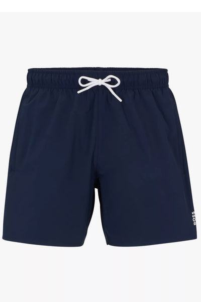 Hugo Boss Iconic Swim Shorts With Stripe Detail In Navy Blue 50491594 413