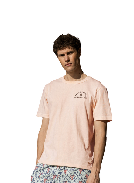 Faguo Lugny Cotton T-shirt In Pink From