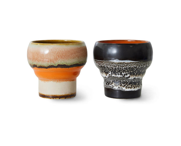 HK Living Hkliving 70s Ceramics: Lungo Mugs, Basalt (set Of 2)