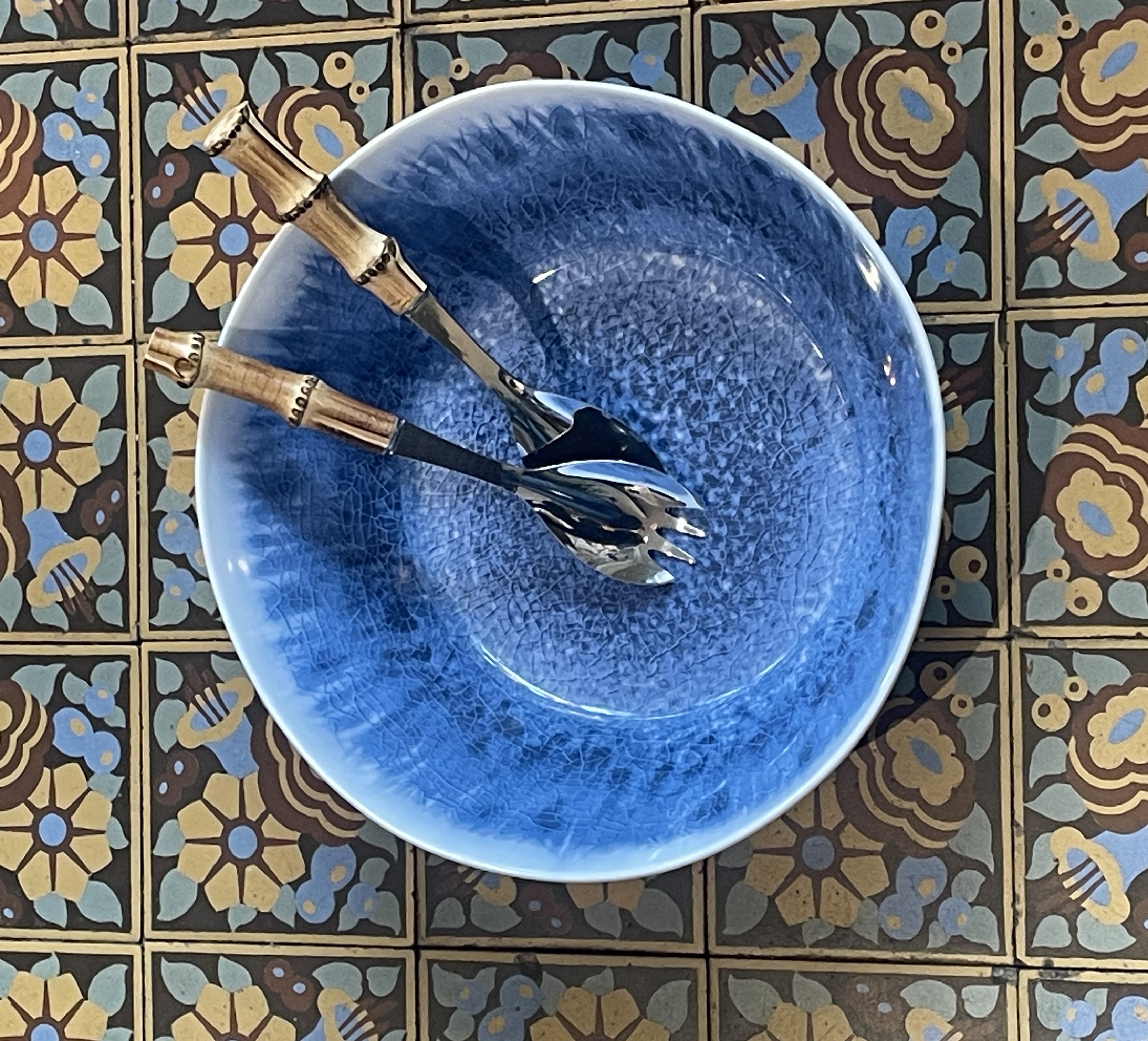 Fiorira' Un Giardino Blue and white saladbowl - melamine