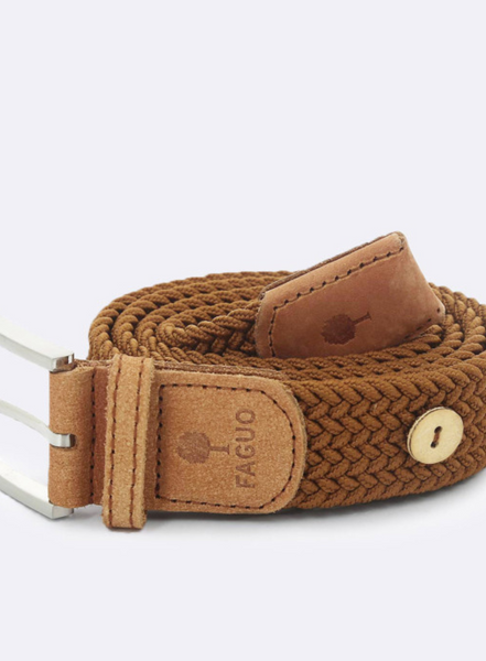 Faguo Solid Nylon Belt In Camel From
