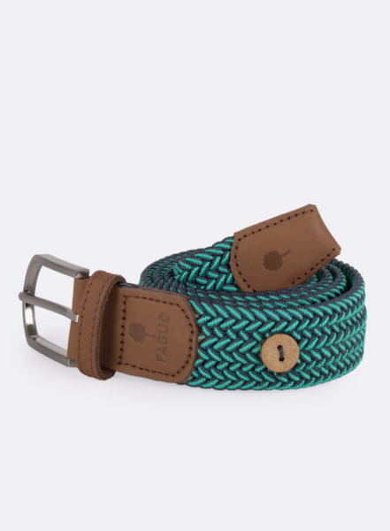 Faguo Belt Synthetic Woven In Navy + Mint Green From