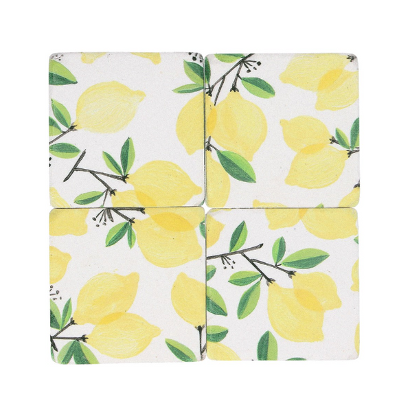 Gisela Graham Pack Of Four Lemon Tree Coasters