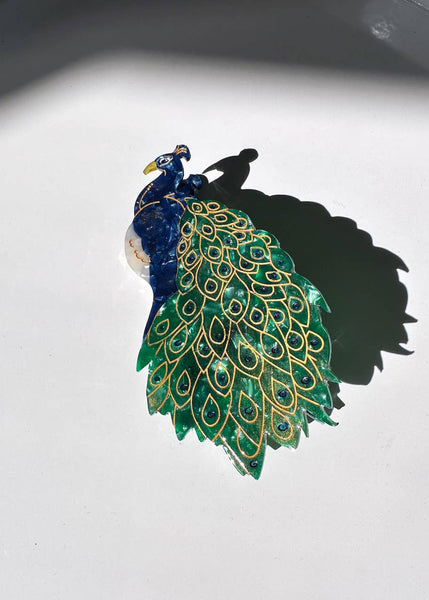 SOLAR ECLIPSE Peacock Bird Claw Hair Clip