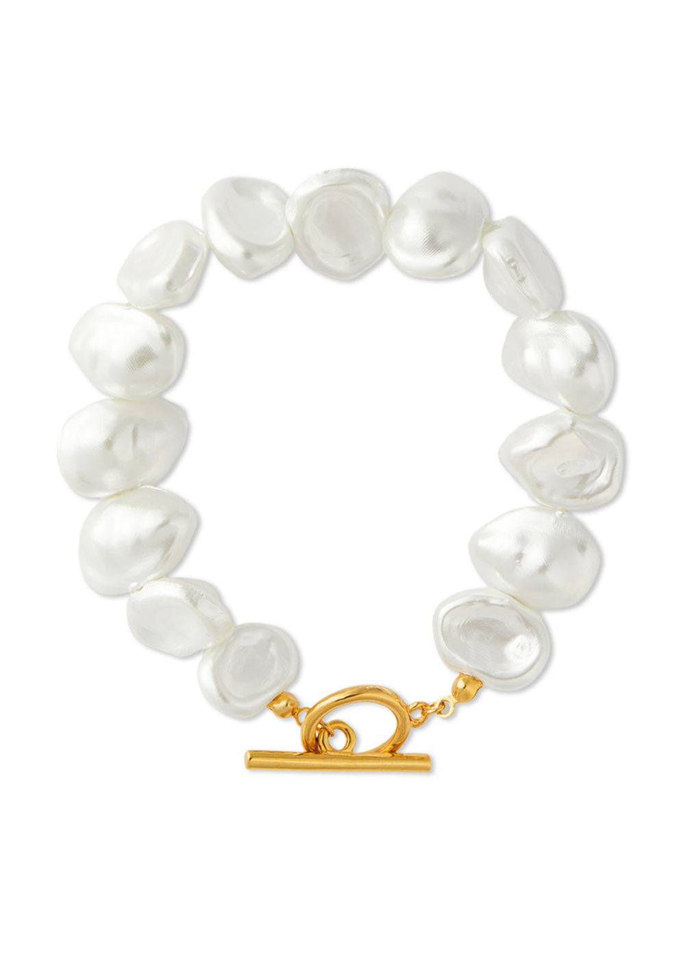 Orelia Statement Organic Pearl T-bar Bracelet