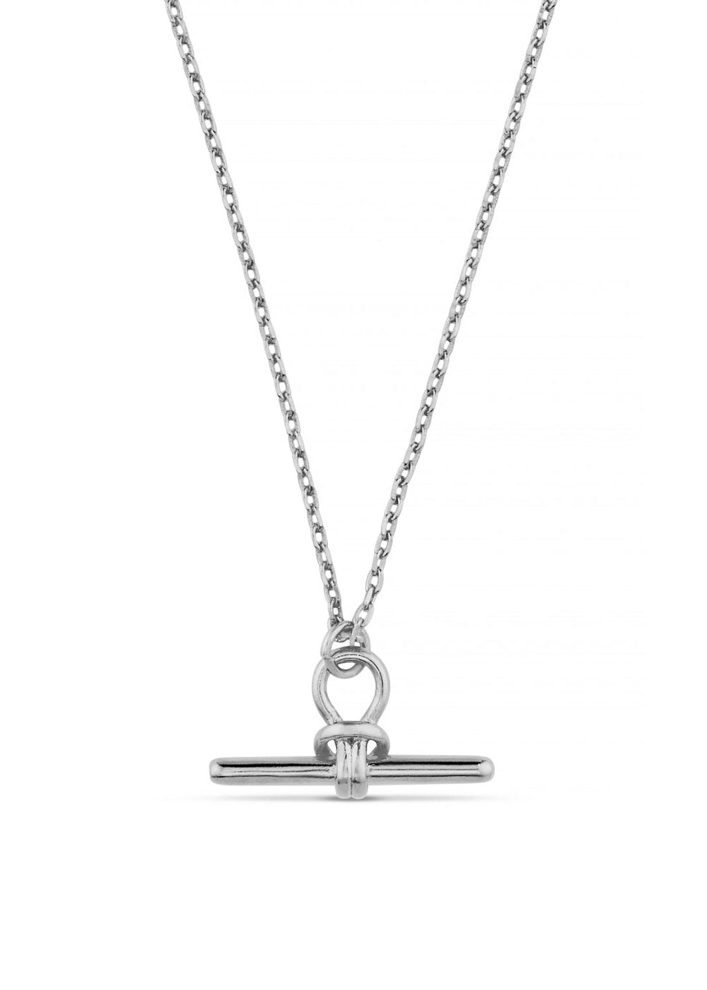 Orelia Dainty T-bar Knot Necklace - Silver