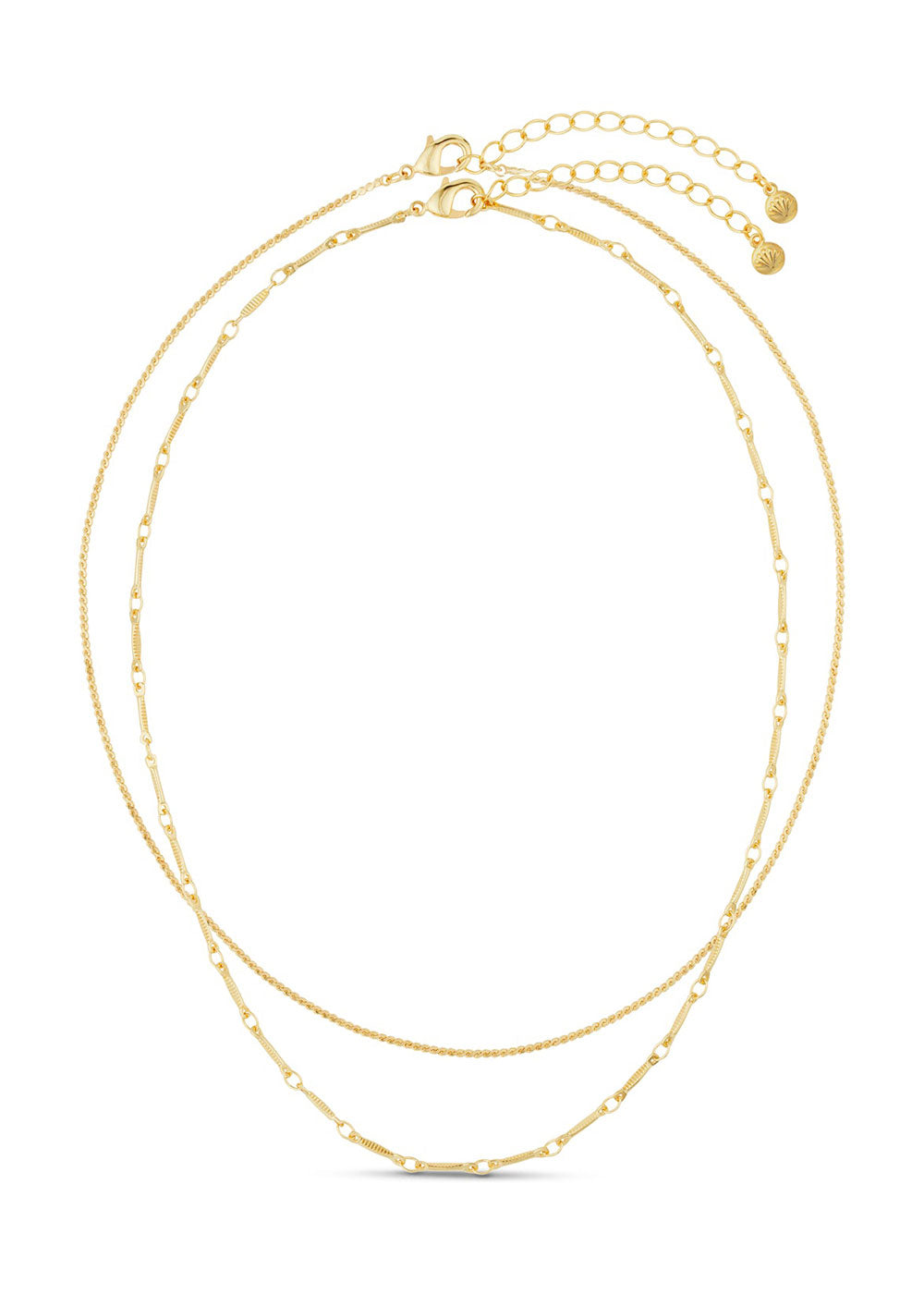 Orelia Dainty Chain 2-row Necklace