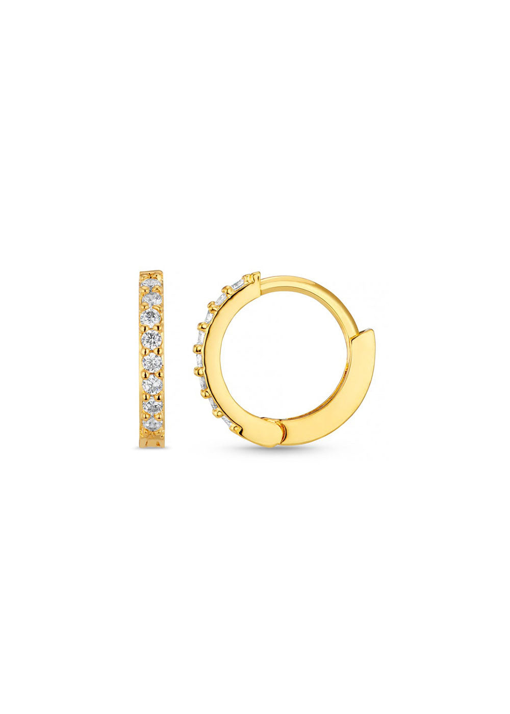 Orelia Pavé Mini Micro Hoop Earrings - Gold