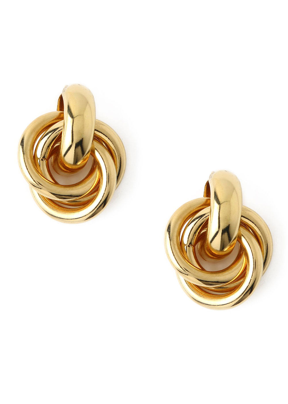 Orelia Statement Interlocking Earrings - Gold
