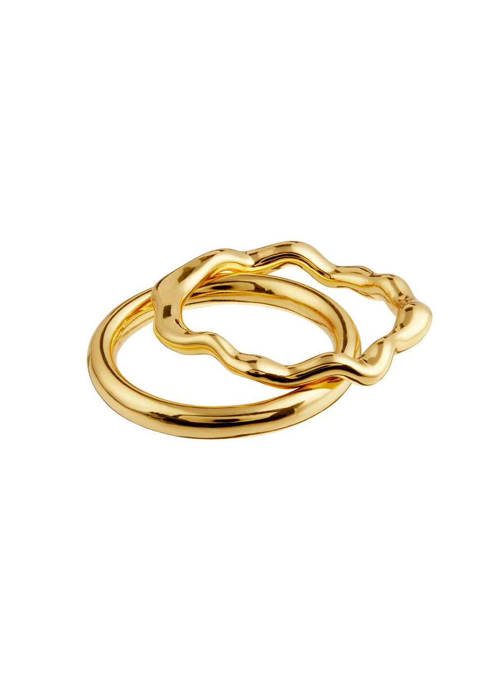 Orelia Organic Wave Ring Pack - Gold