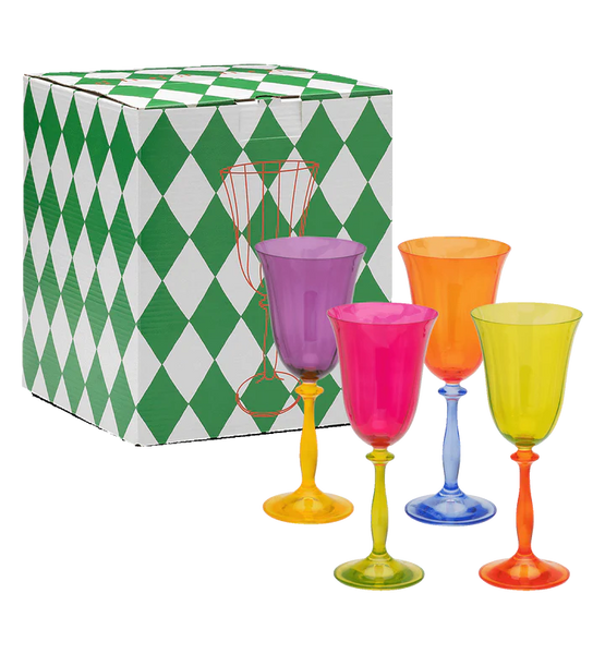 Anna + Nina Multicoloured Wine Glass (Set of 4)