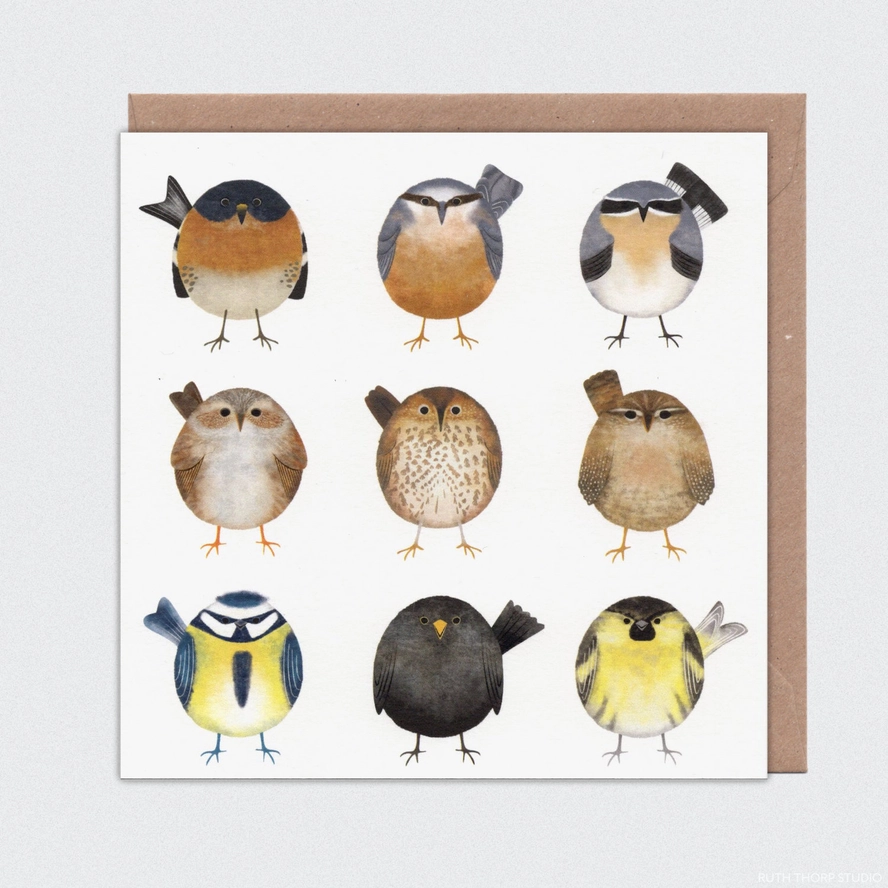 Ruth Thorp Studio Mixed Garden Birds Greeting Card