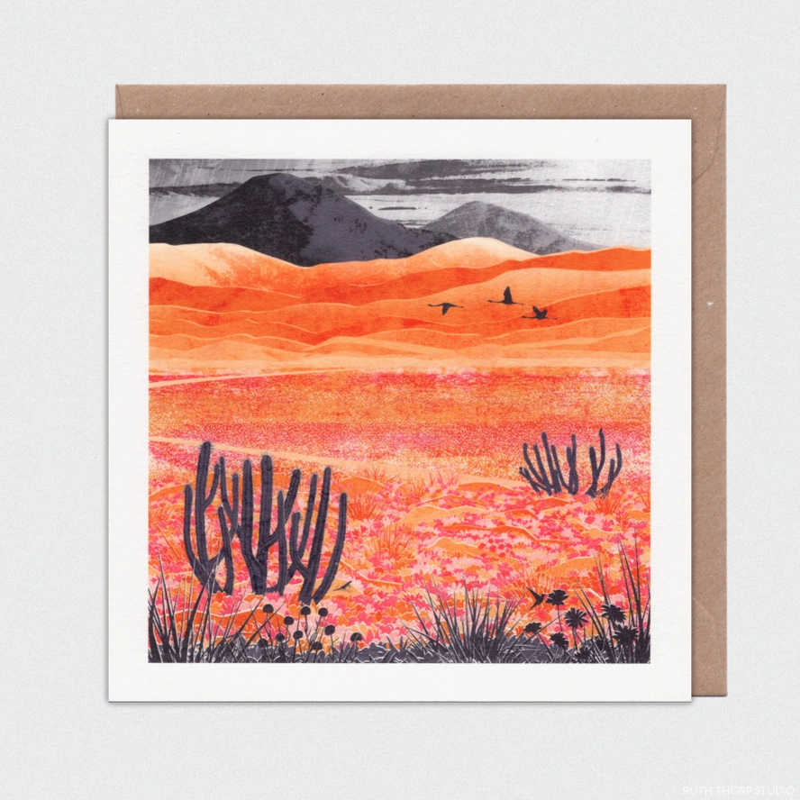 Ruth Thorp Studio Desert Blooming Cactus Greeting Card