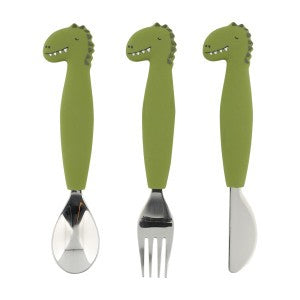 Trixie Silicone Cutlery Set 3-Pack Mr. Dino