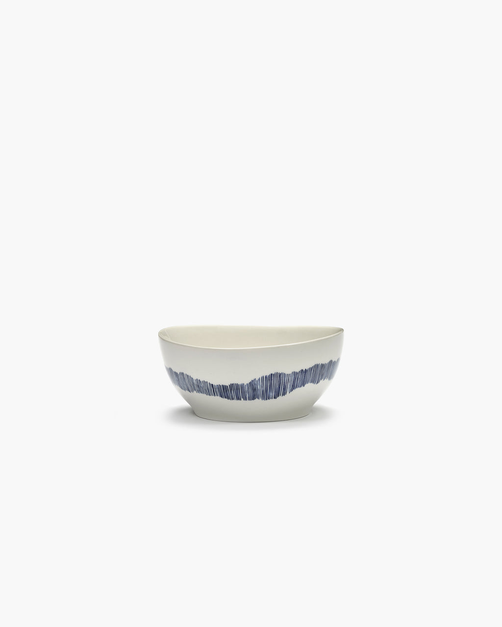 Serax Small White and Blue Swirl Stripes Bowl