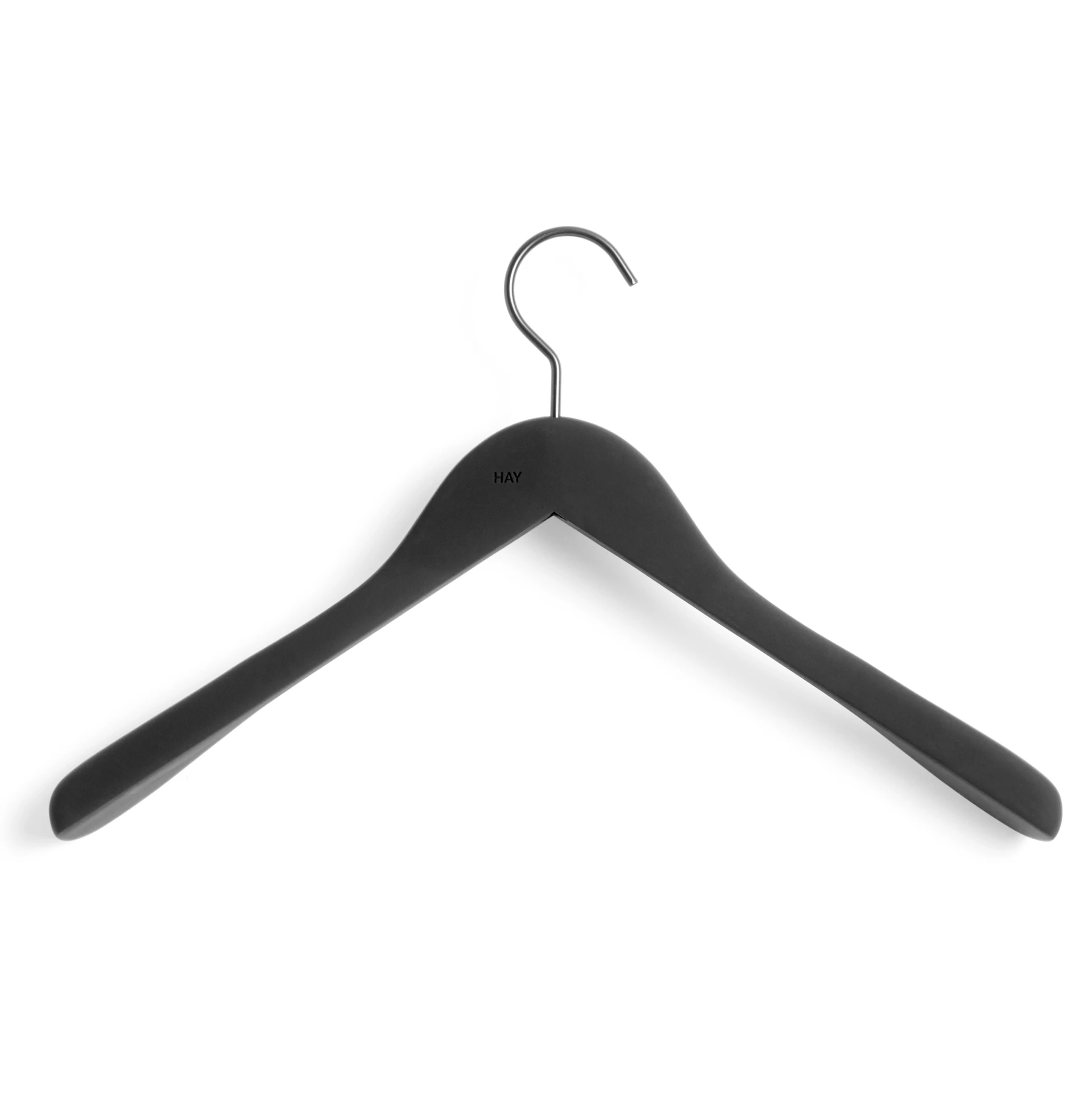 HAY Set of 4 Black Wide Soft Coat Hangers