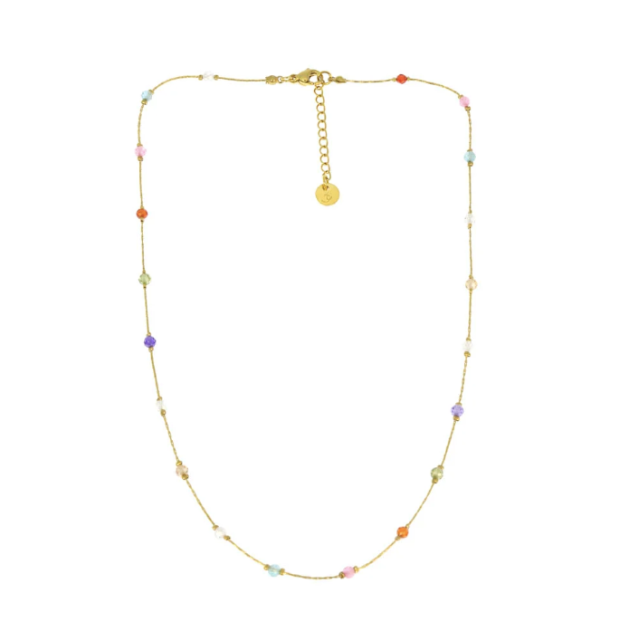Les Cléias Acier Inoxydable Collier Perles Multicolores En Acier Inoxydable Bibi