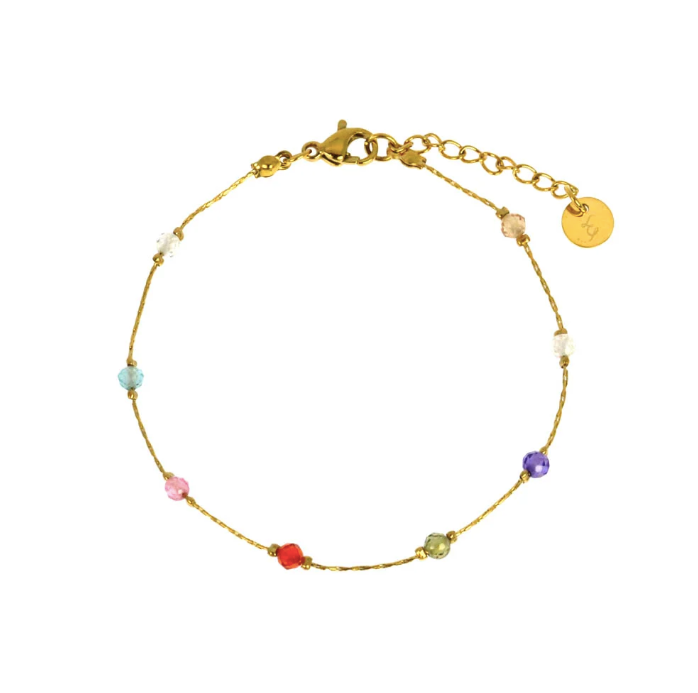 Les Cléias Acier Inoxydable Bracelet Perles Multicolores En Acier Inoxydable Bibi