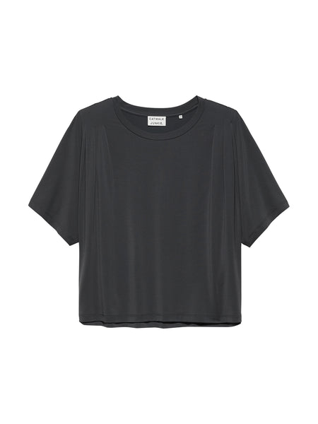 CATWALK JUNKIE Dark Grey Pleated Shoulder T-shirt