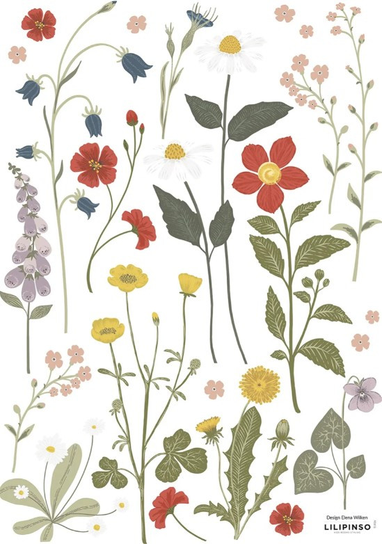 LILIPINSO Stickers Murali Wildflowers - Fiori Selvatici