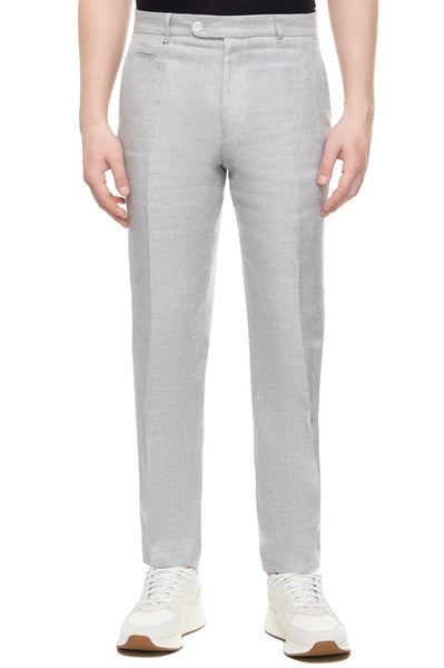 Hugo Boss C-Genius-242 Silver Slim Fit Trousers In Linen Blend 50515102 041