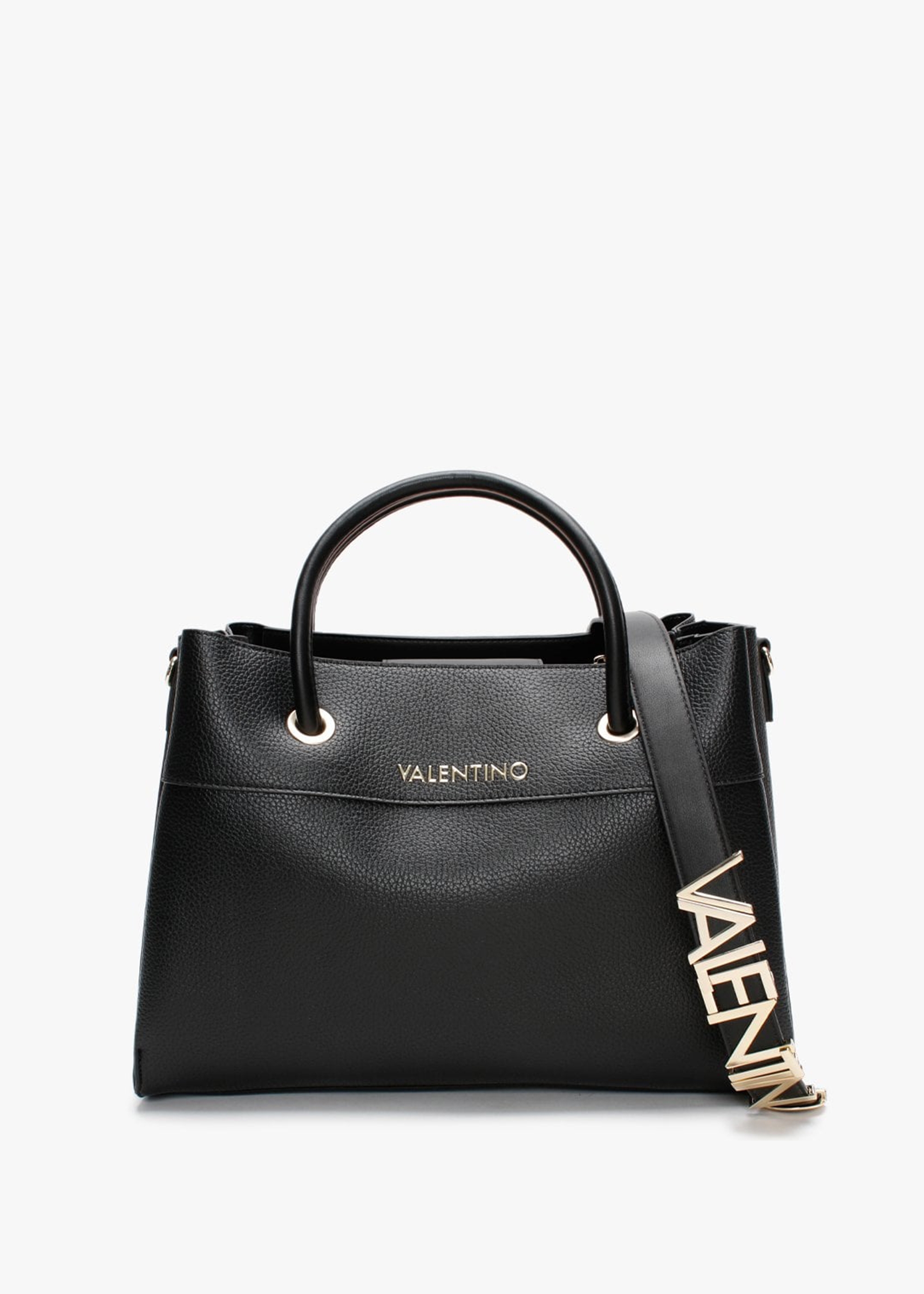 Valentino Womens Alexia Logo Strap Tote Bag In Black
