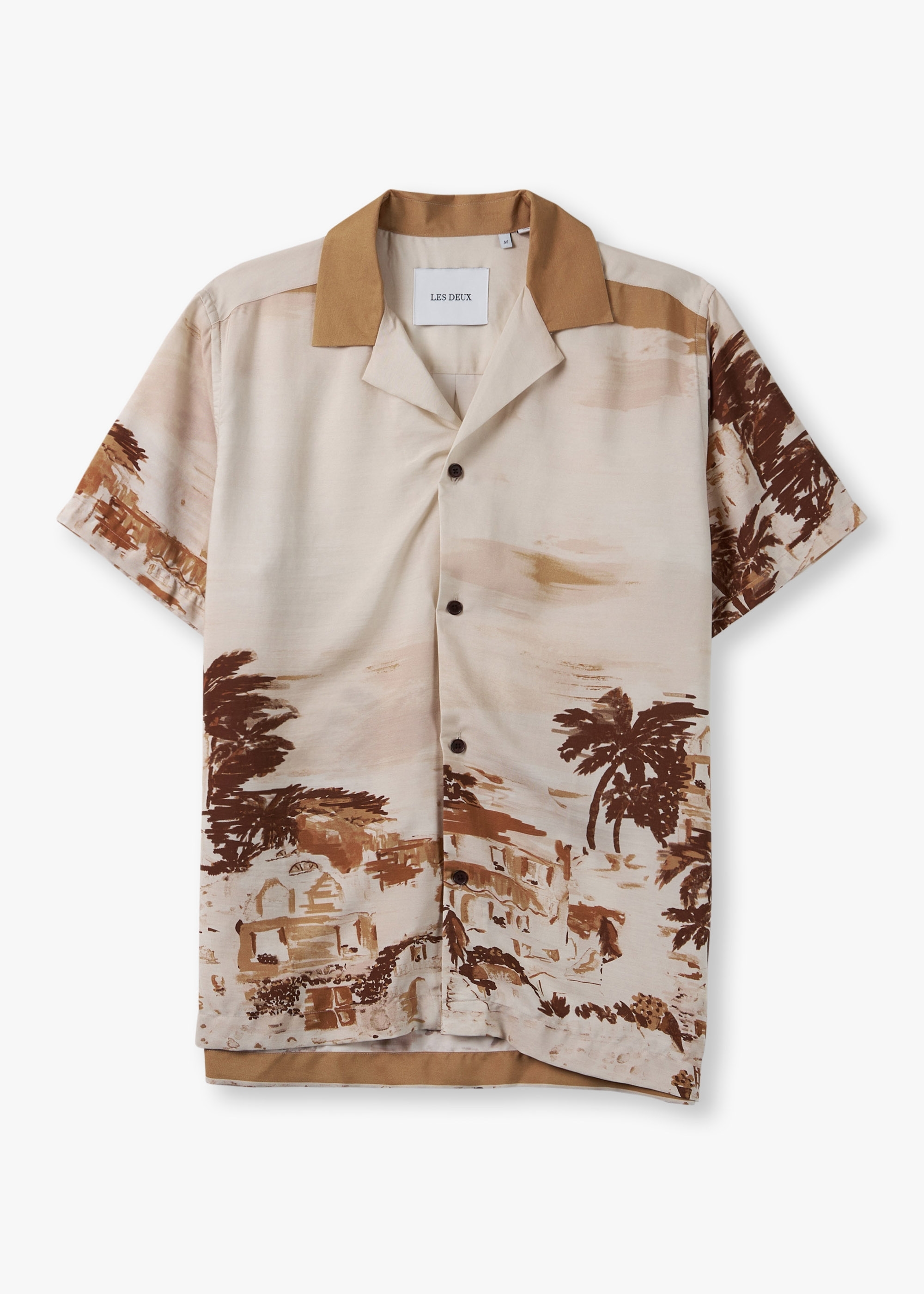 Les Deux Mens Coastal Aop Shirt In Terracotta
