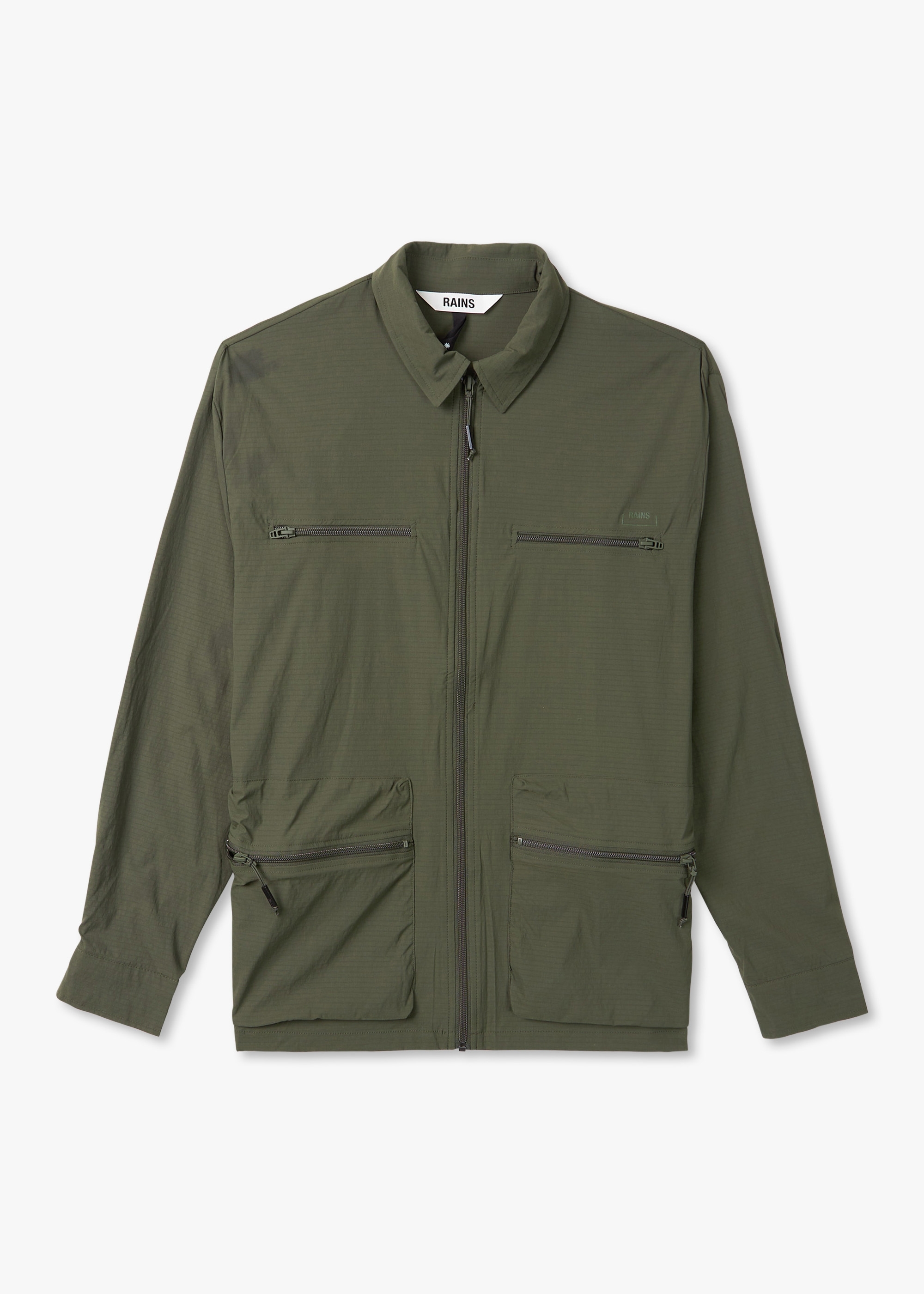 Rains Mens Tomar Overshirt In Green