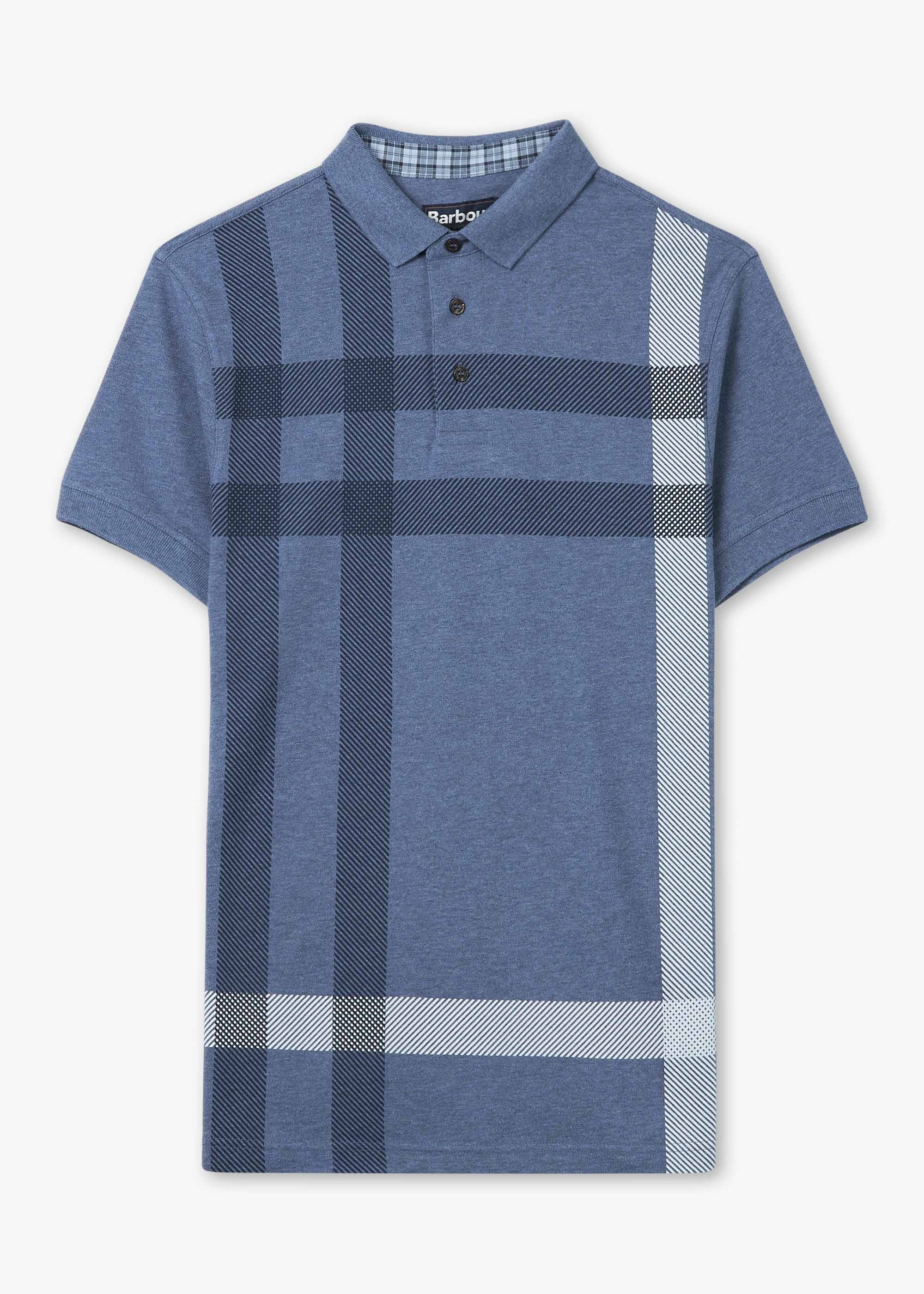 Barbour Mens Blaine Polo Shirt In Chambray Blue