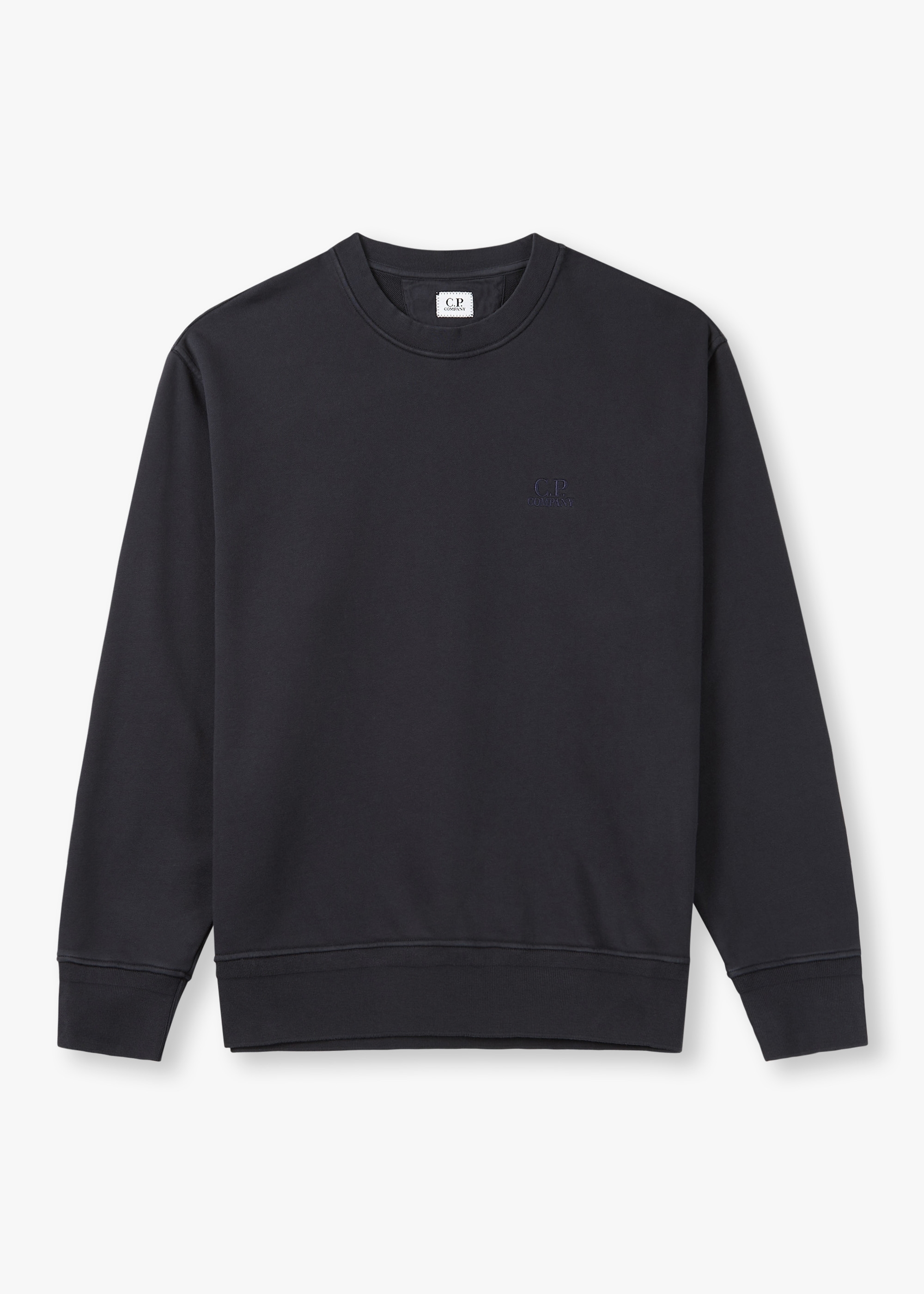 C.P. Company Mens Diagonal Fleece Logo Sweatshirt In Total Eclipse