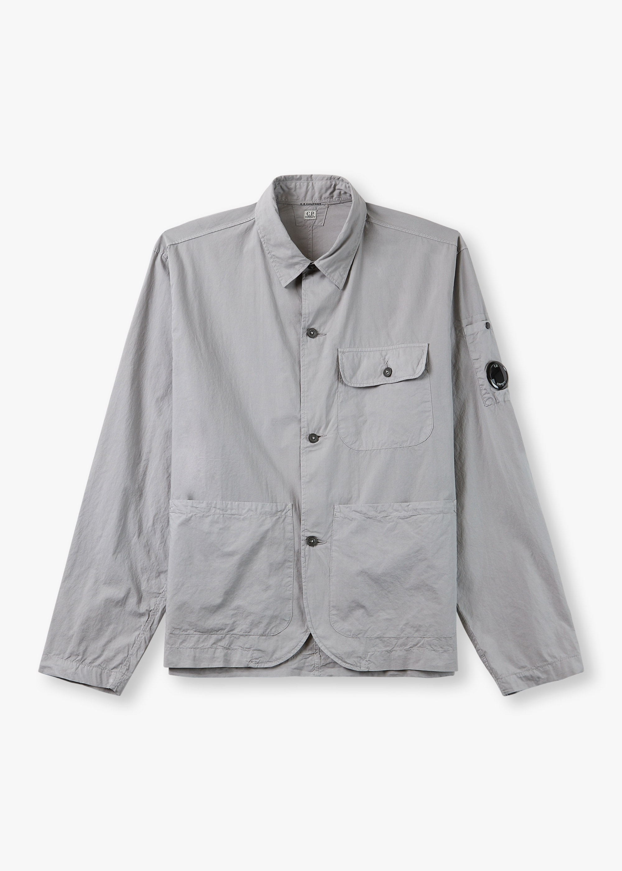 C.P. Company Mens Popeline Workwear Shirt Jacket In Grey