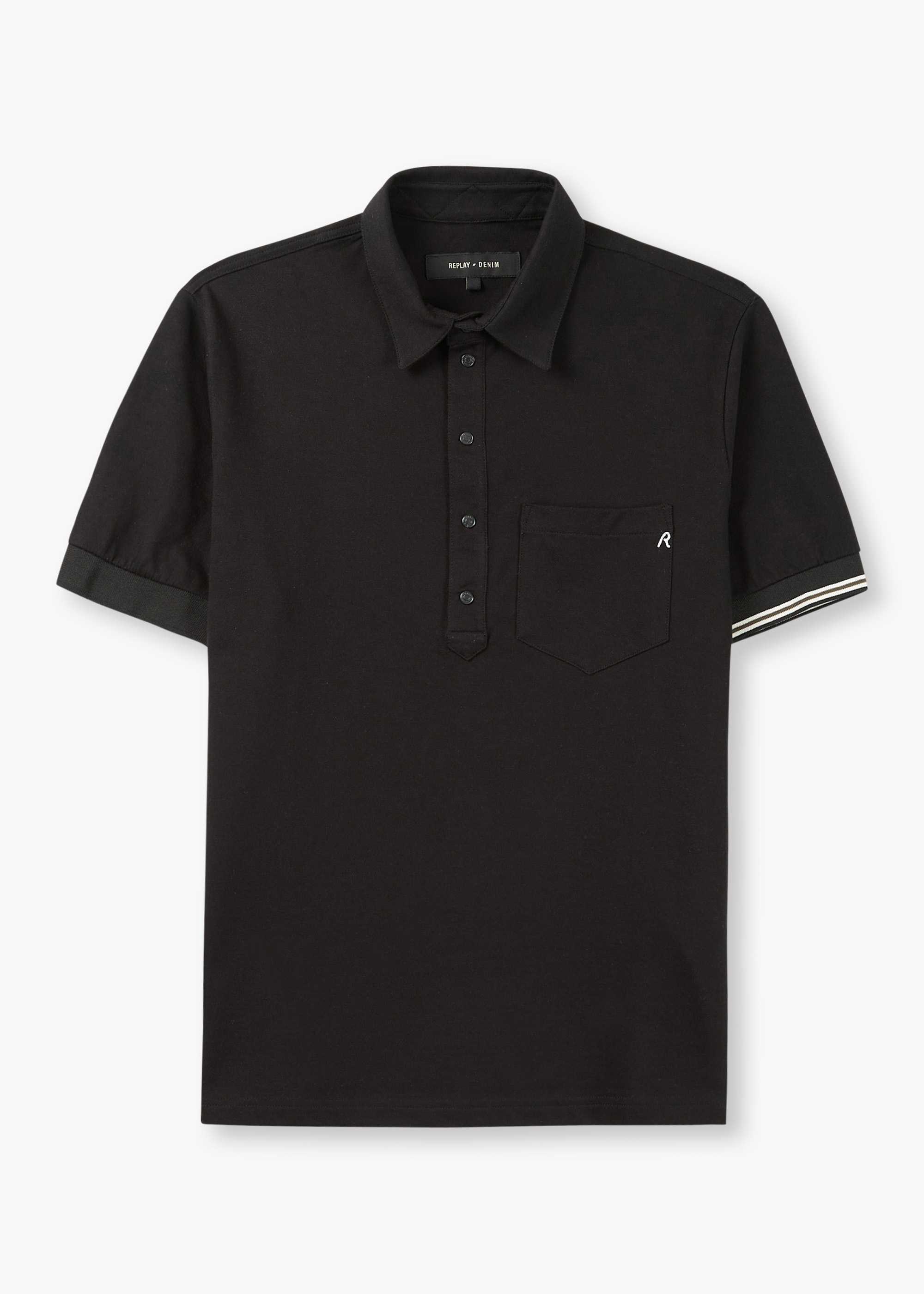 Replay Sartoriale Mens Polo Shirt In Black