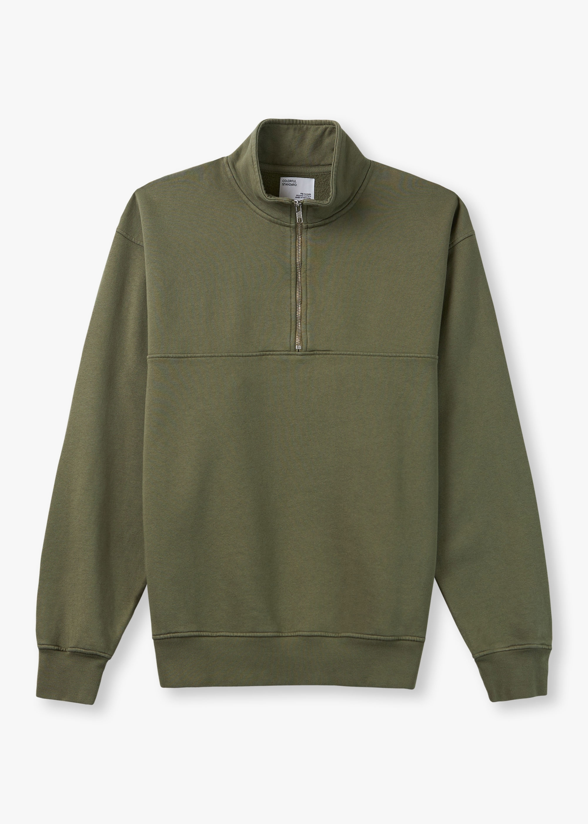 Colorful Standard Mens Organic Quarter Zip Sweatshirts In Dusty Olive