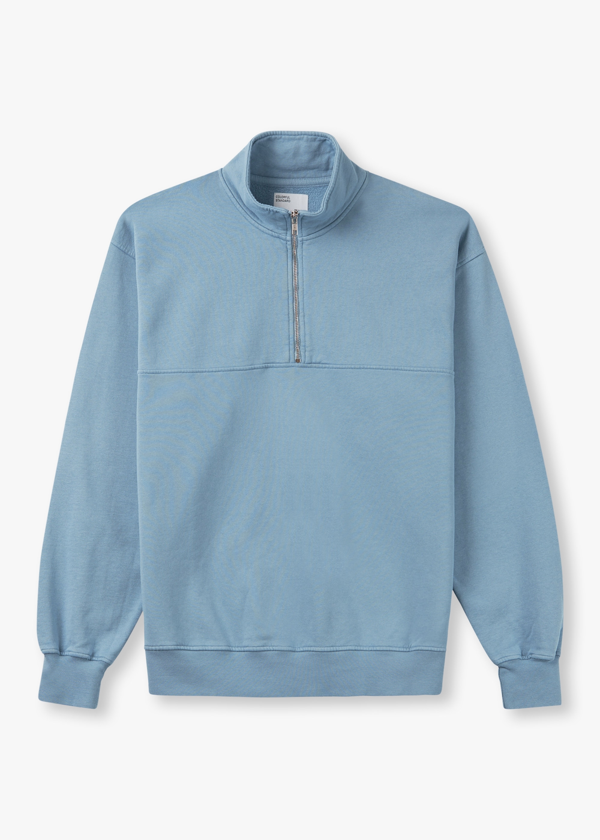 Colorful Standard Mens Organic Quarter Zip Sweatshirts In Seaside Blue