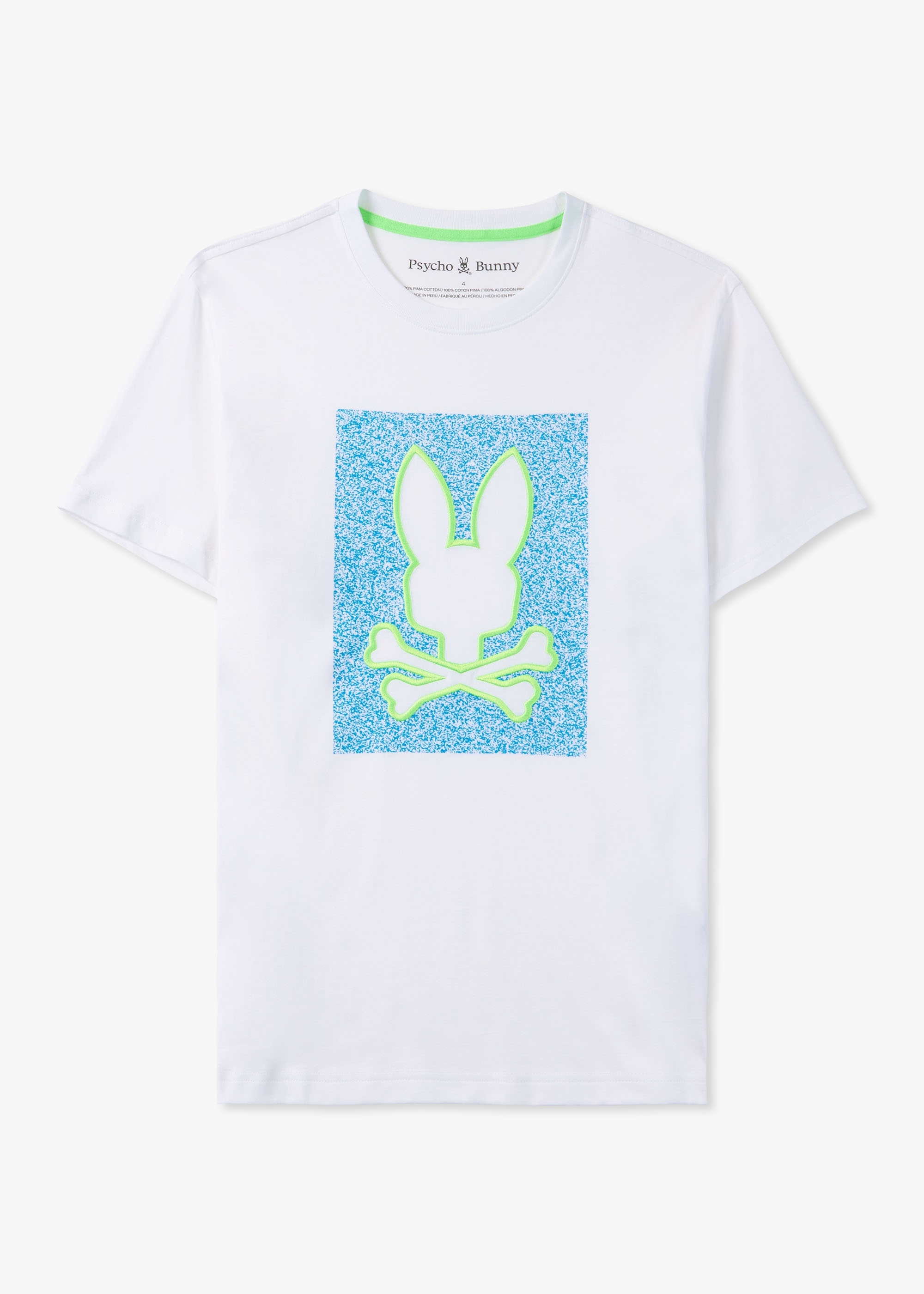 PSYCHO BUNNY Mens Livingston Graphic T-Shirt In White